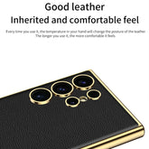 GKK Plating TPU + Leather Full Coverage Phone Case, For Samsung Galaxy S24 Ultra 5G, For Samsung Galaxy S24+ 5G, For Samsung Galaxy S24 5G